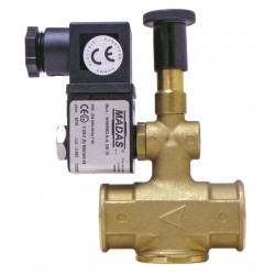 Brass Solenoid Valve 230V Manual Reset Normaly Open